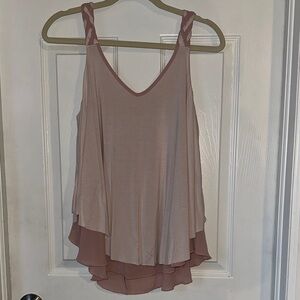 Grace & Lace Pink Asymmetrical Tiered Camisole